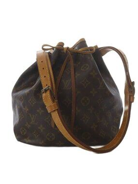 Louis Vuitton Monogram Petit Noe Drawstring Shoulder Bag Brown